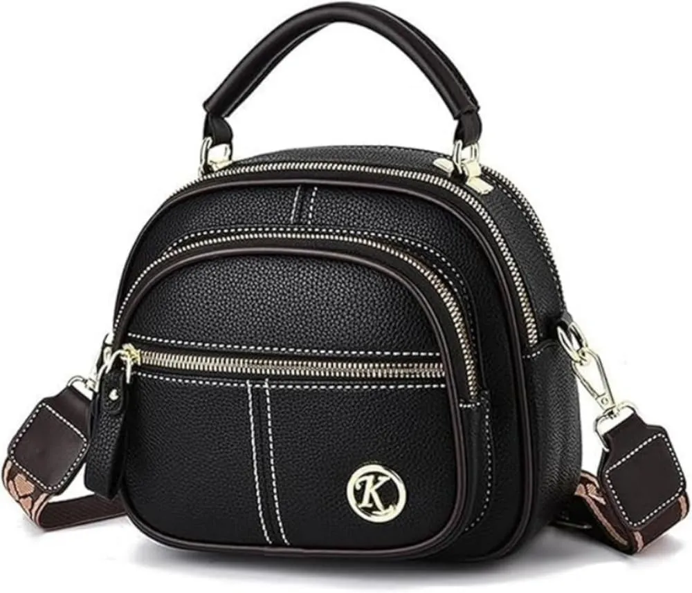 Leather Bag Multifunctional Women's Crossbody Sling Bag: Large Capacity Multi Compartment Design Travel Ready Shoulder Bag