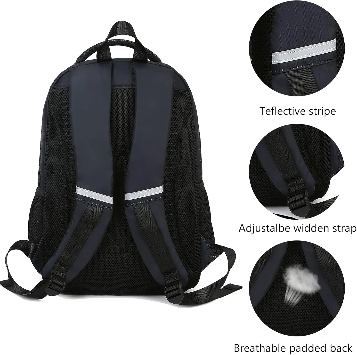 LEDAOU School Backpack Kids Teen Boys Girls Bookbag Daypack School Bag (Football Black A)