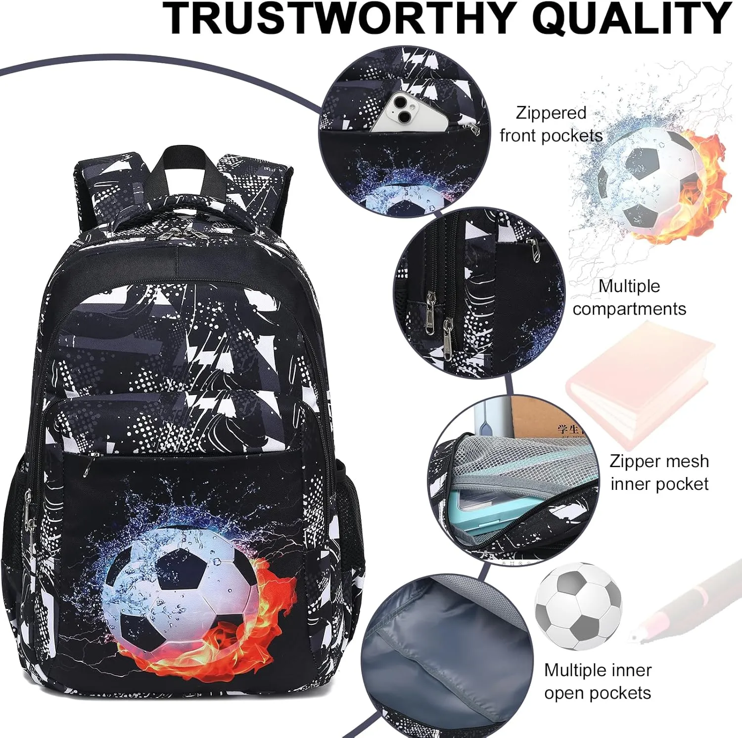 LEDAOU School Backpack Teen Boys Girls Kids Bookbag Daypack School Bag Travel Back Pack Casual