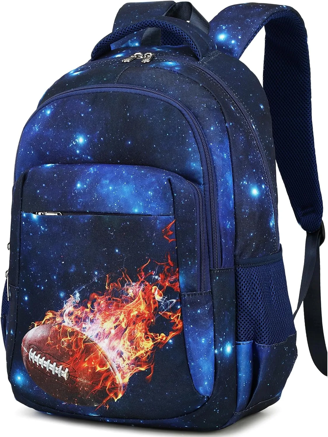 LEDAOU School Backpack Teen Boys Kids Bookbag Daypack School Bag (Galaxy Football)