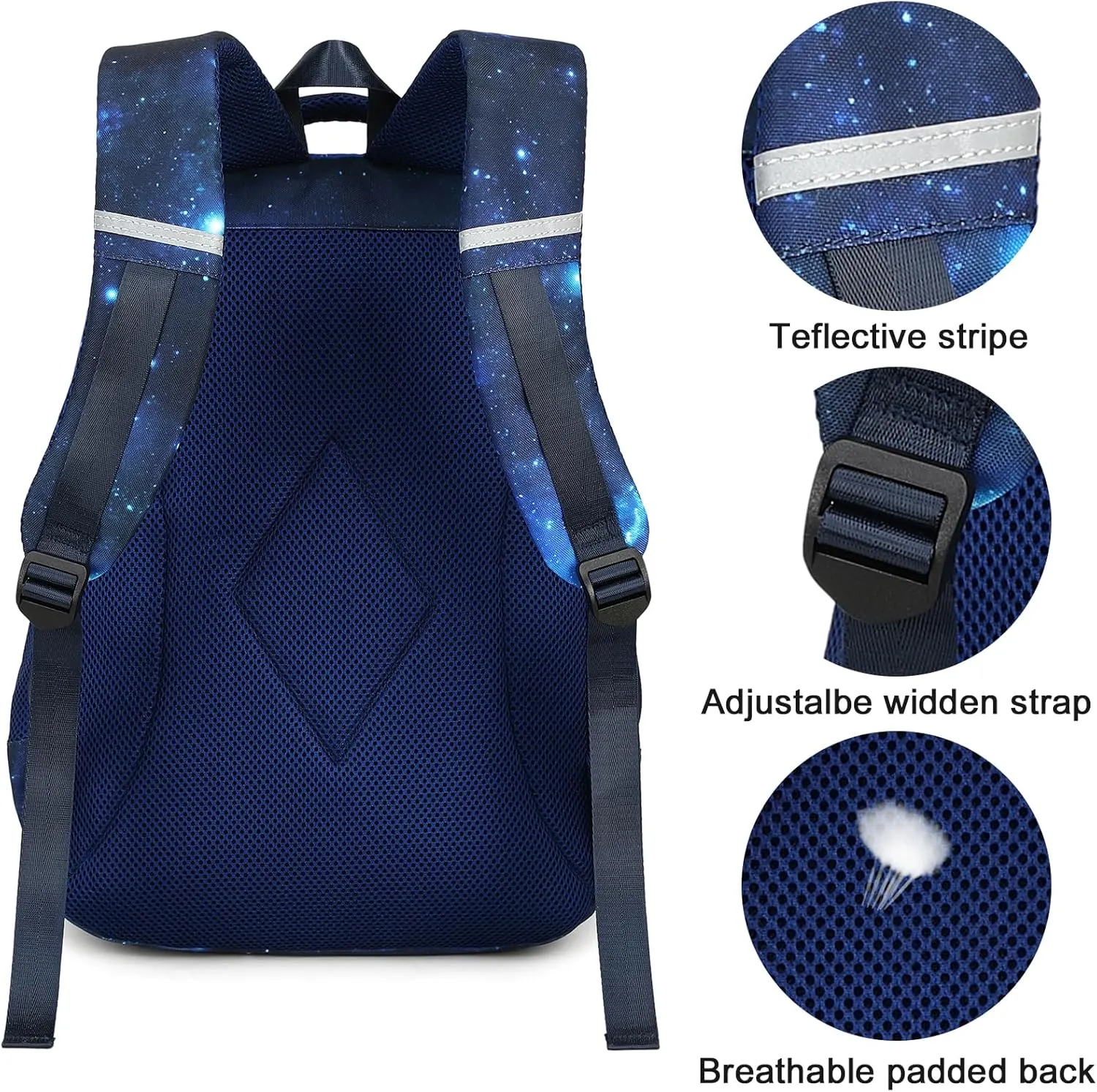 LEDAOU School Backpack Teen Boys Kids Bookbag Daypack School Bag (Galaxy Football)