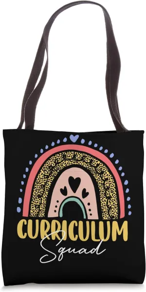 Leopard Rainbow Teacher Student School curriculum Squad Tote Bag