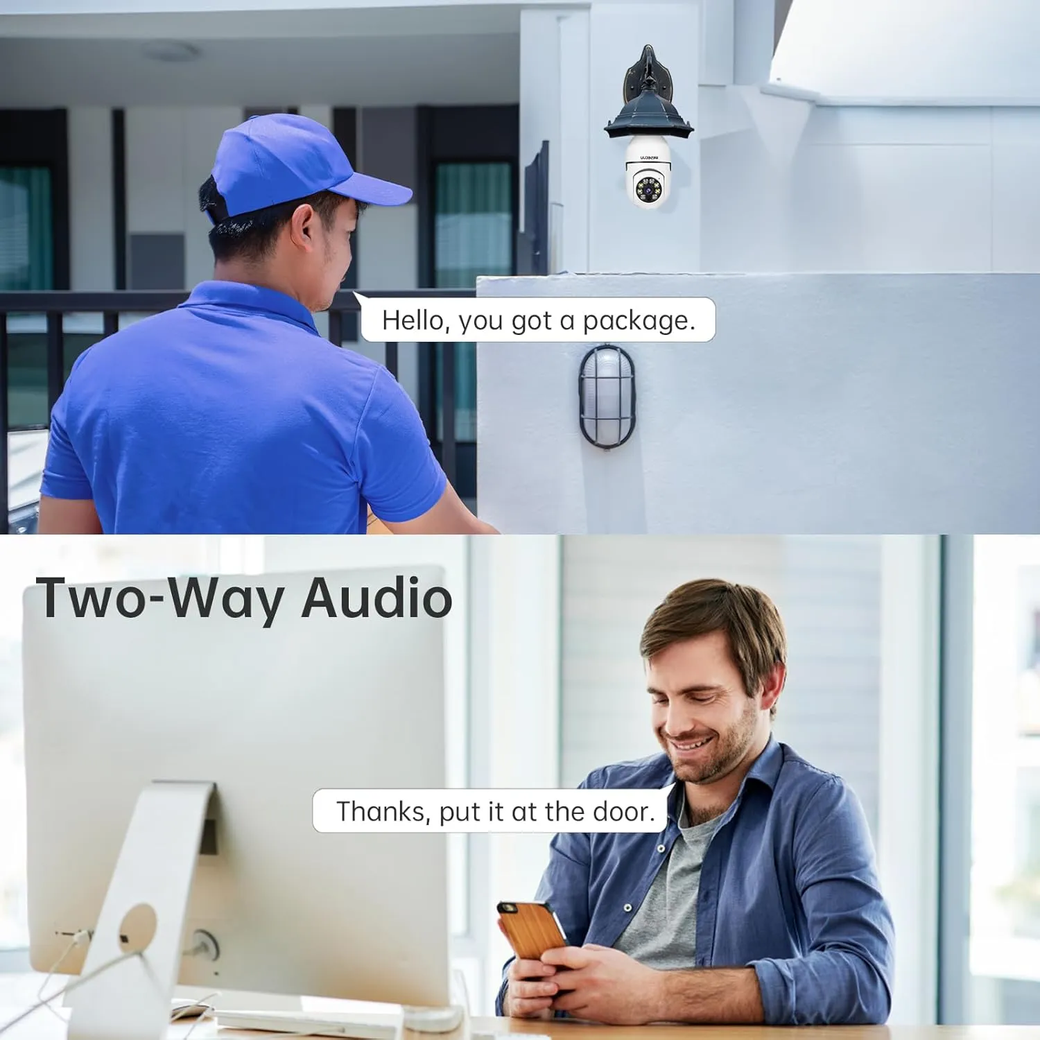 Light Bulb Security Camera 2Pack 5G& 2.4GHz WiFi 2K Security Cameras Wireless Outdoor Motion Detection and Alarm,Two-Way Talk,Color Night Vision,Human Detection, Bulb Camera Compatible with Alexa