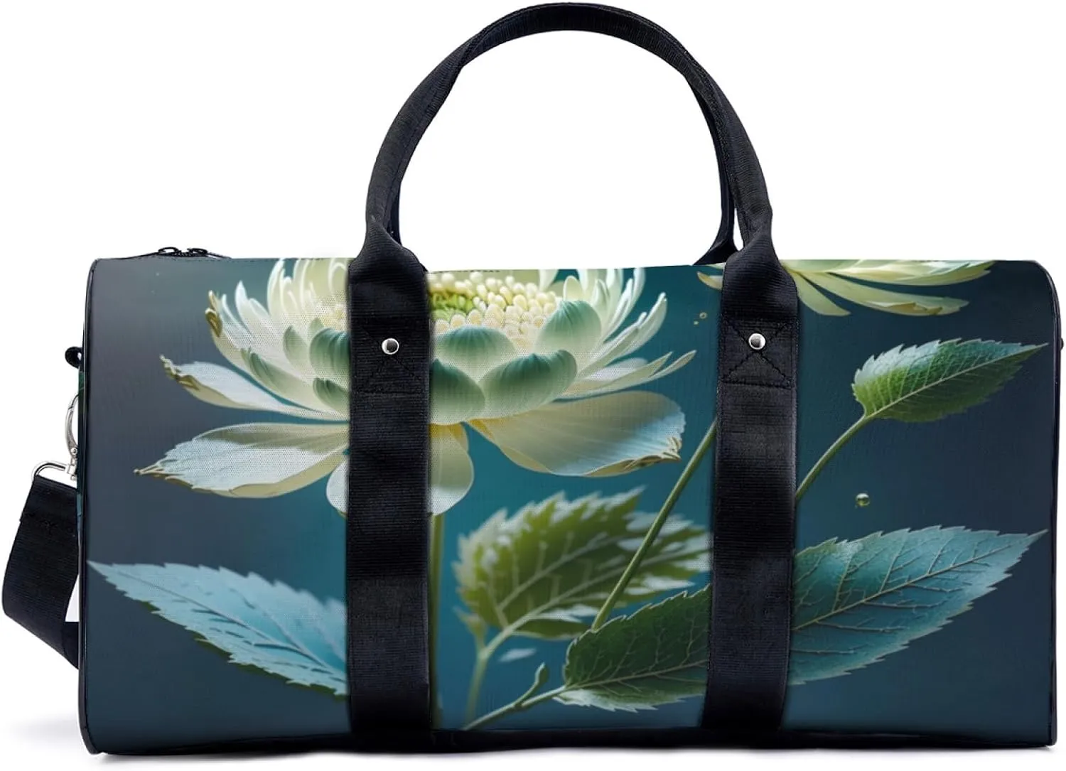Light green crystal lotus is beautiful Travel Duffel Bag for Woman Weekender Bag Man Tote Gym Bag Sport Gym Bag Hospital Bag for Labor and Delivery Overnight Bag Luggage Bag