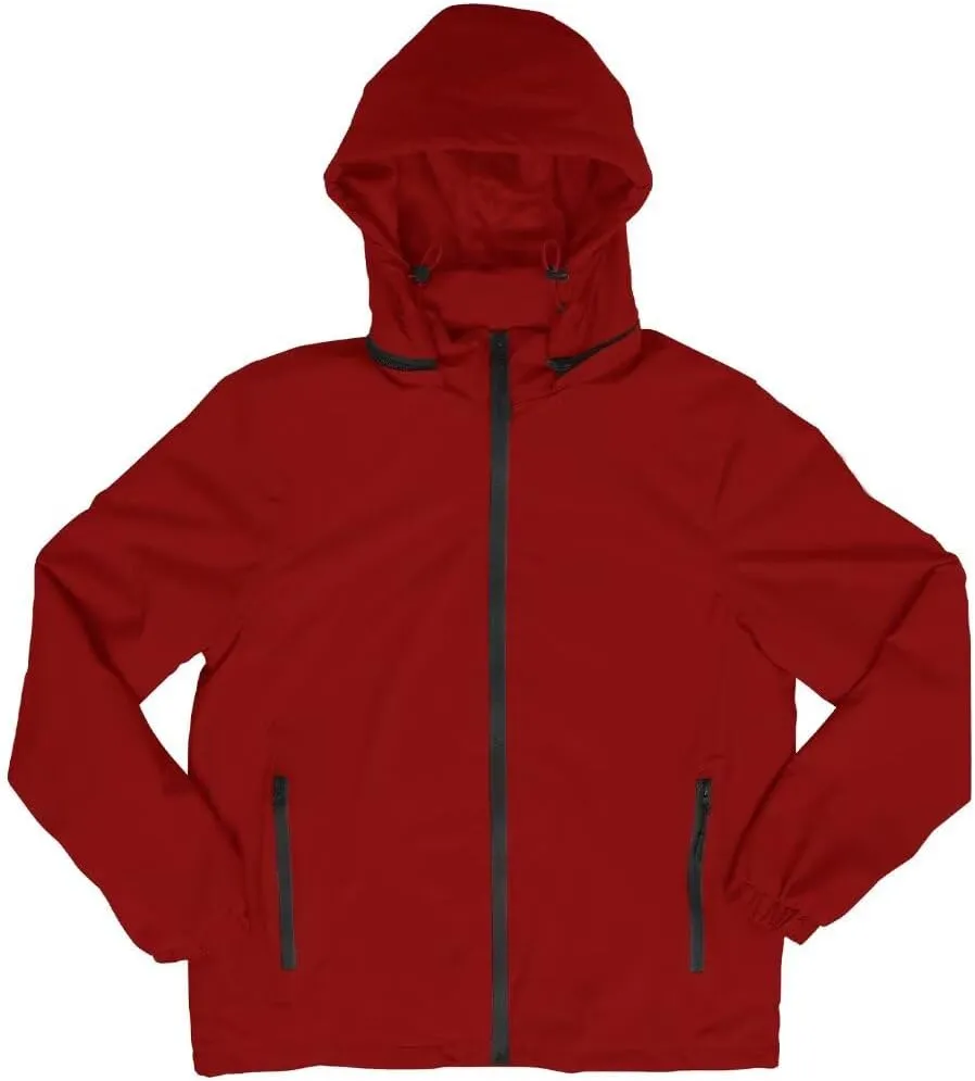 Lightweight Jackets for Men, Red Jacket Comfortable Casual Spring Fall Winter, Zip Up Windbreaker Coat with Pockets
