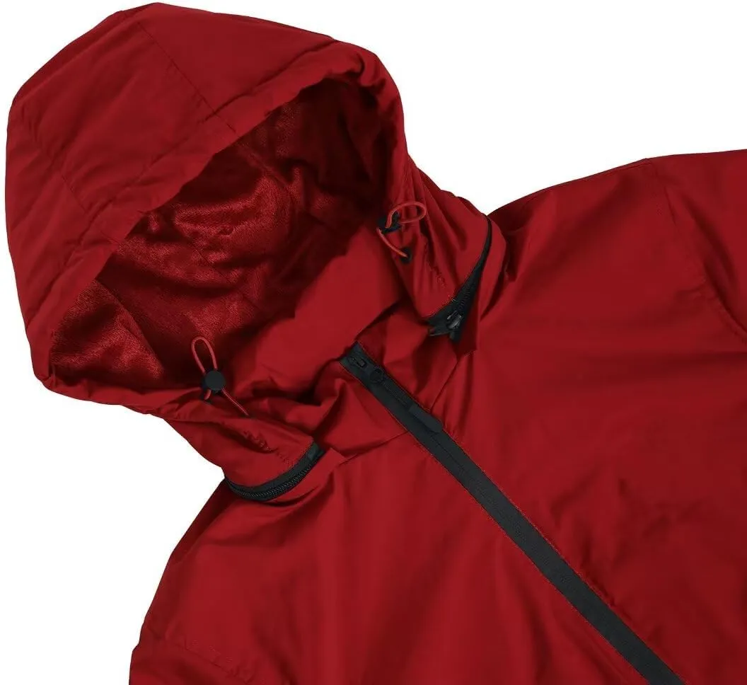 Lightweight Jackets for Men, Red Jacket Comfortable Casual Spring Fall Winter, Zip Up Windbreaker Coat with Pockets