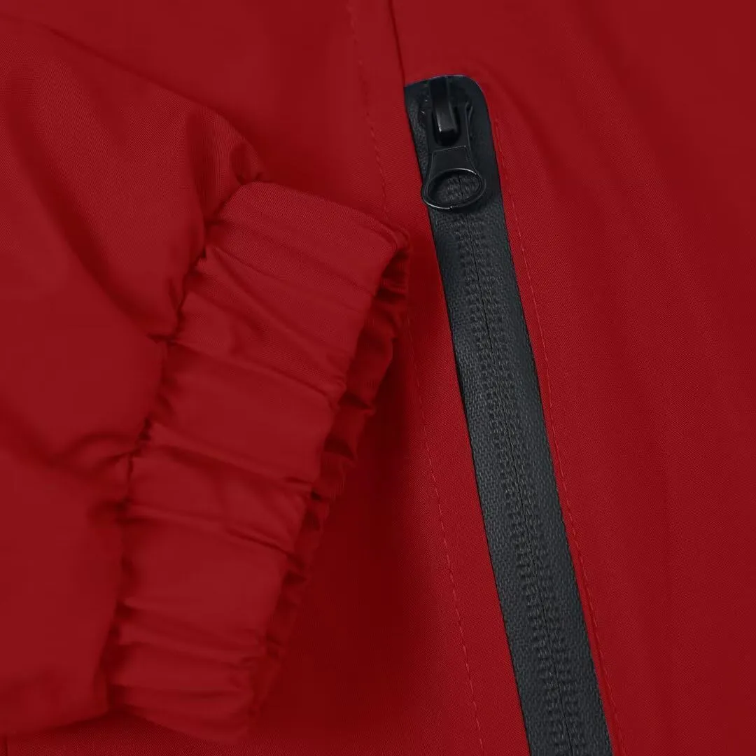 Lightweight Jackets for Men, Red Jacket Comfortable Casual Spring Fall Winter, Zip Up Windbreaker Coat with Pockets