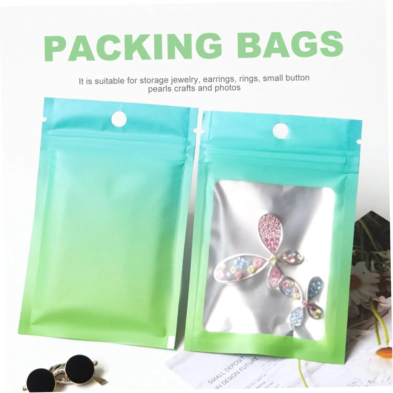 Lightweight Portable Sealing Bags 100pcs Household Pouches for Jewelry Accessory Storage