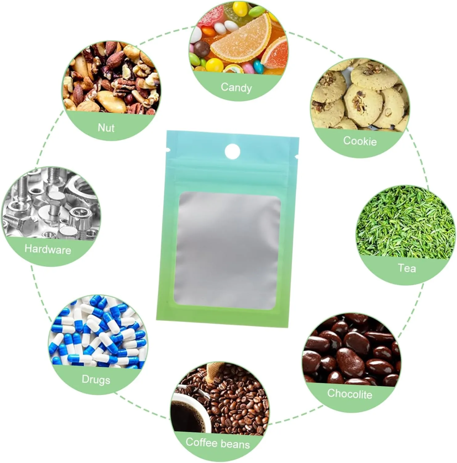 Lightweight Portable Sealing Bags 100pcs Household Pouches for Jewelry Accessory Storage