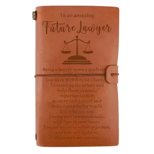 LIGHWODE Law Student Gift, Law School Graduation Gift, Law School Gift, Future Lawyer Gift Leather Journal, Inspirational Gift for Law Student, Law Graduation Gift, Lawyer Brithday Gift