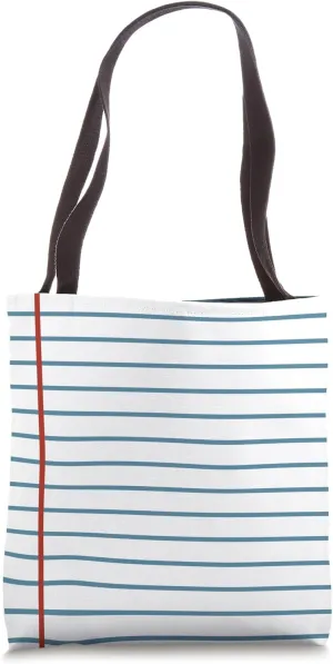 Lined Paper Notebook Funny School Student Costume Easy DIY Tote Bag