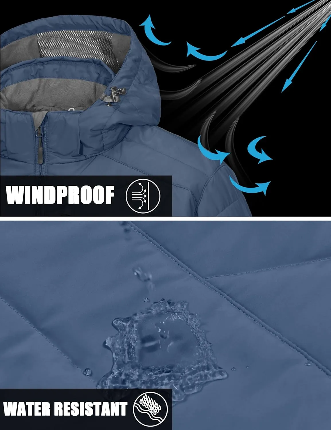 Little Donkey Andy Men's Warm Ski Jacket Water Resistant Insulated Snowboarding Jacket Windproof Winter Snow Coat