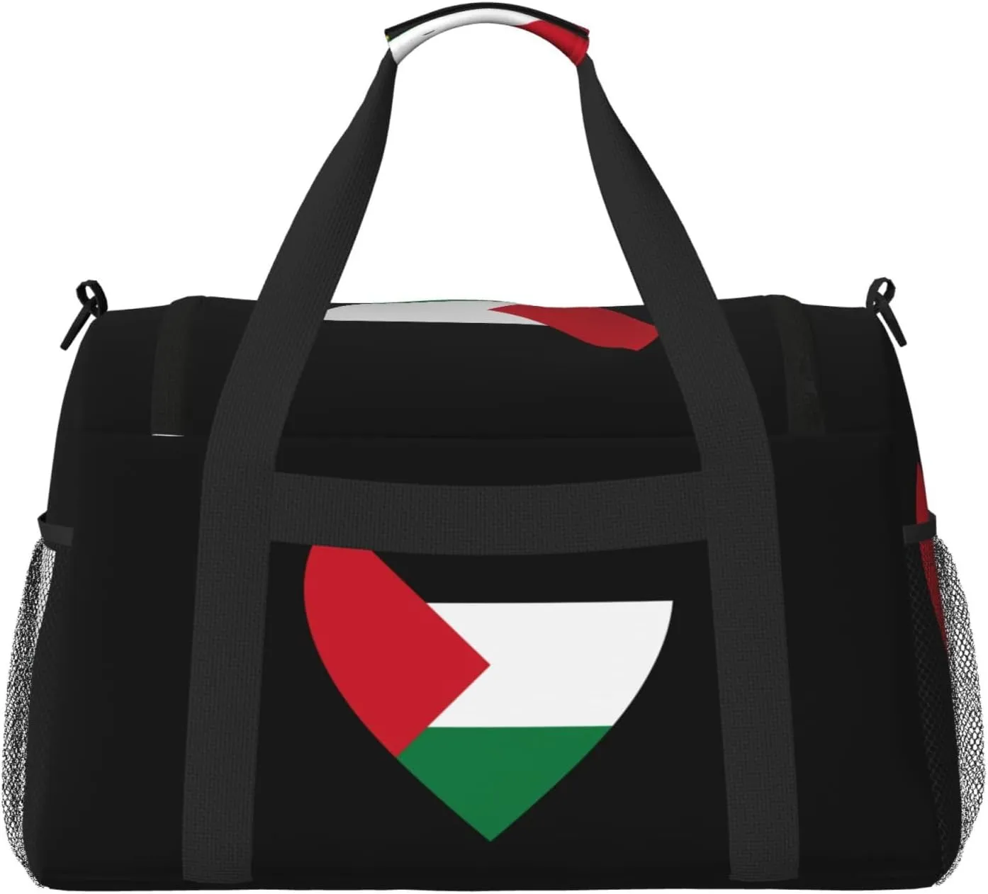 Love Palestine Flag Travel Duffel Bag Large Foldable Waterproof Overnight Bag For Beach Swim Bags Pool Sports Gym