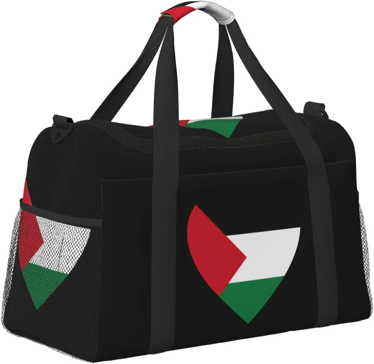 Love Palestine Flag Travel Duffel Bag Large Foldable Waterproof Overnight Bag For Beach Swim Bags Pool Sports Gym