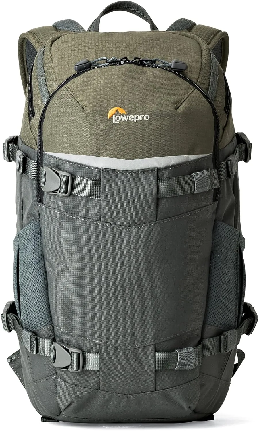 Lowepro LP37014-PWW, Flipside Trek BP 250 AW Backpack for Camera with ActiveZone Suspension System, Tablet Compartment, Grey/Dark Green