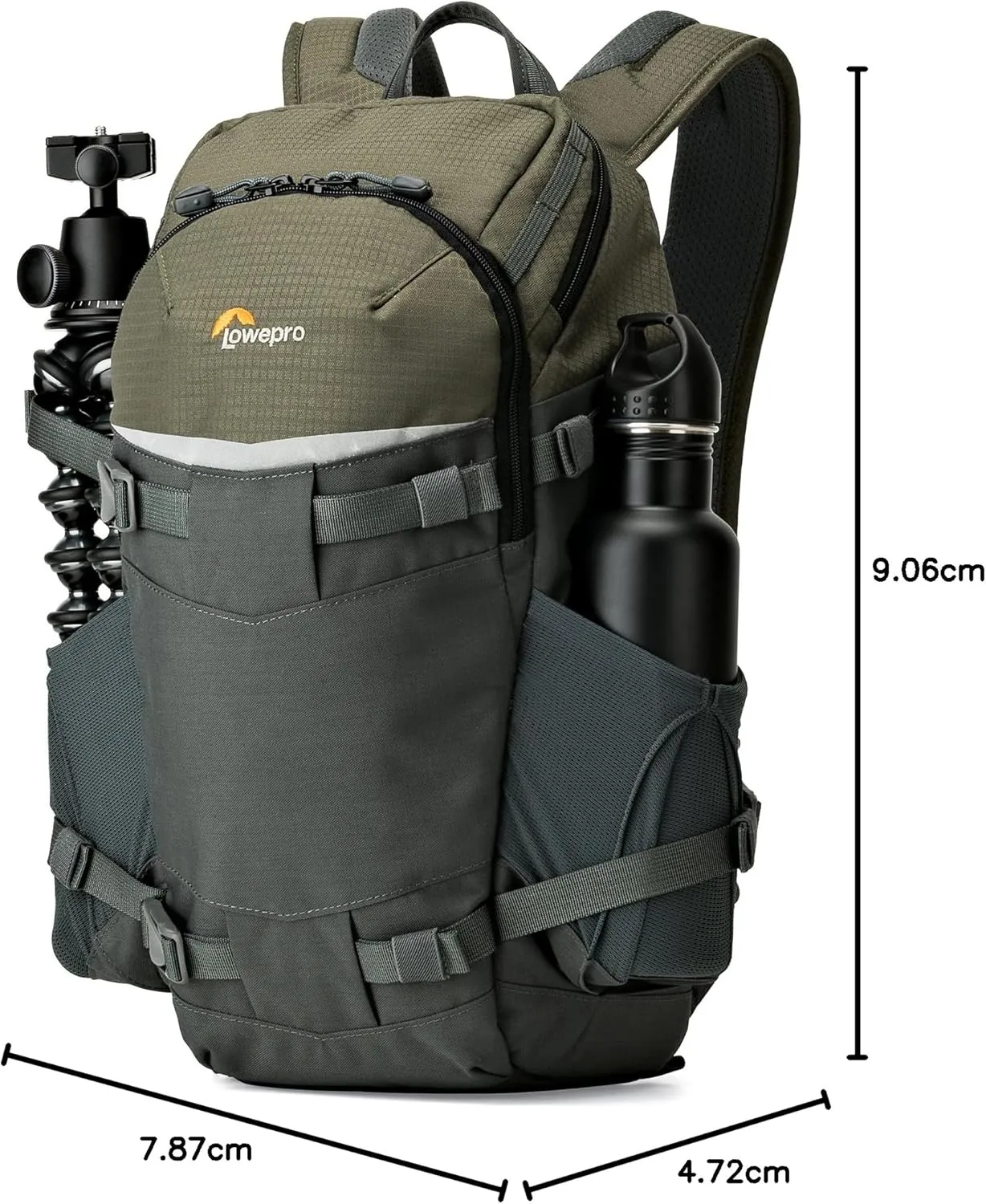 Lowepro LP37014-PWW, Flipside Trek BP 250 AW Backpack for Camera with ActiveZone Suspension System, Tablet Compartment, Grey/Dark Green