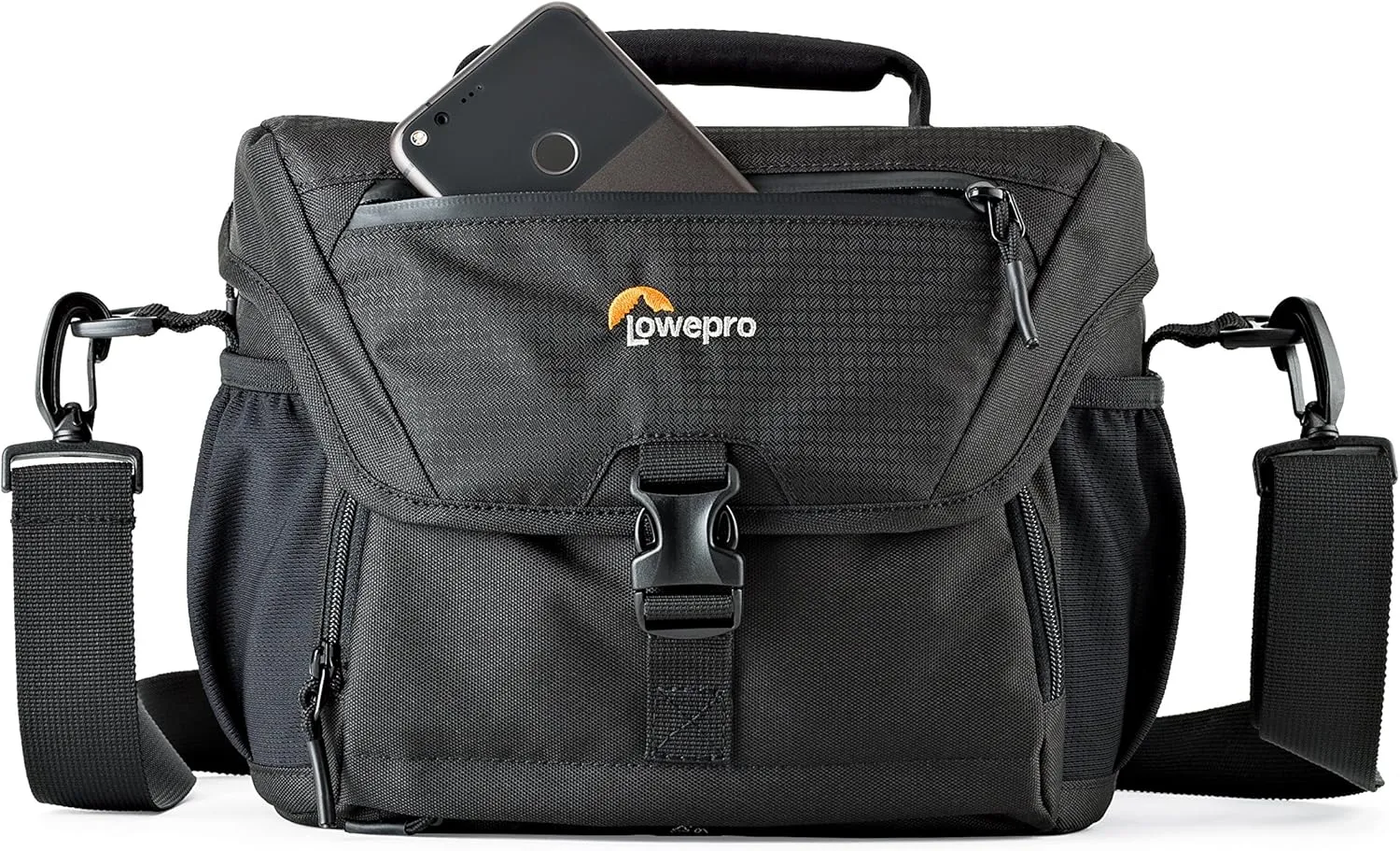 Lowepro LP37123, Nova 180 AW II Camera Bag, Waterproof, Customizable, Fits Pro-Depth DSLR with Lens, Compact Drone, 3-4 Additional Lenses, Flash, Black