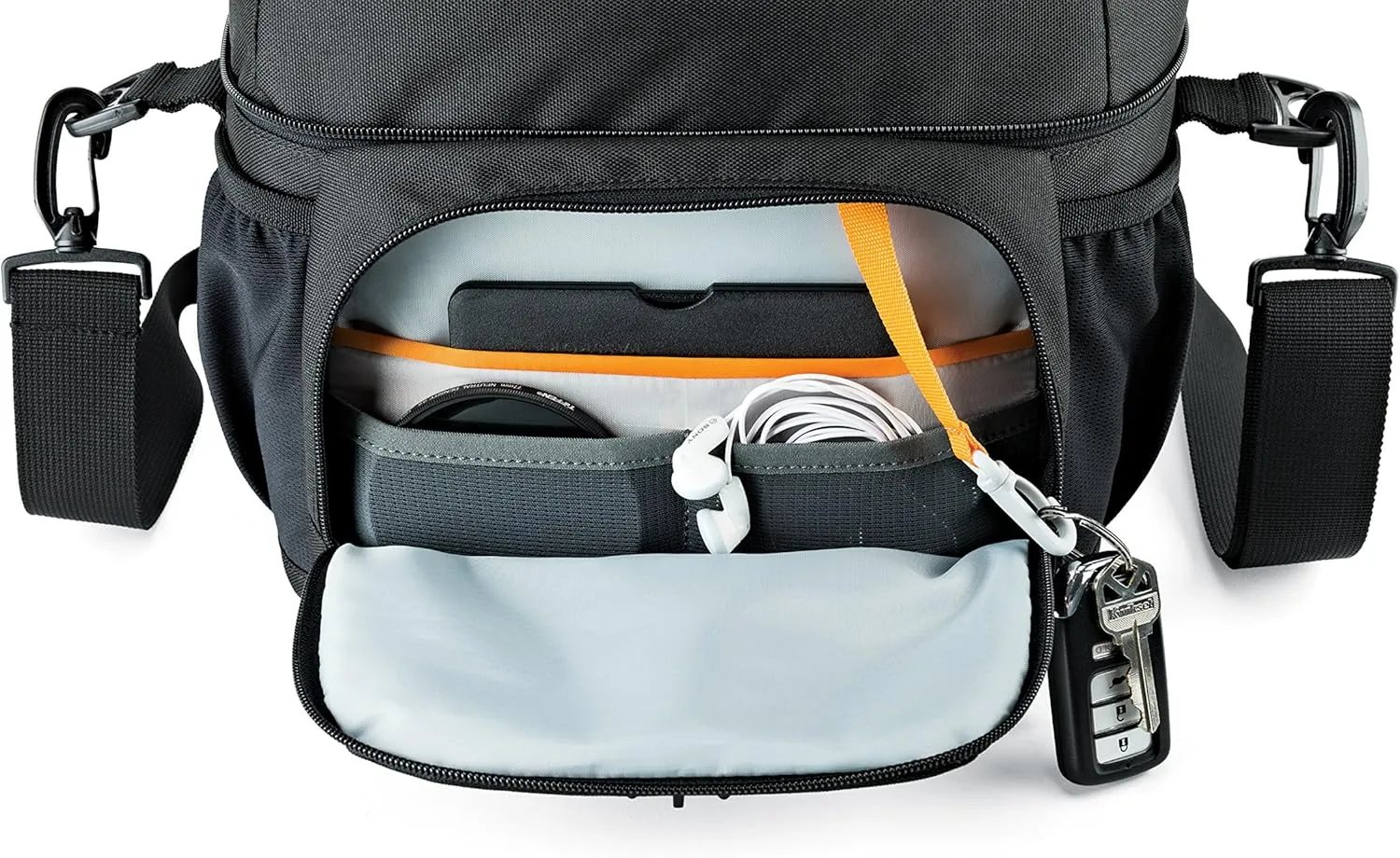Lowepro LP37123, Nova 180 AW II Camera Bag, Waterproof, Customizable, Fits Pro-Depth DSLR with Lens, Compact Drone, 3-4 Additional Lenses, Flash, Black