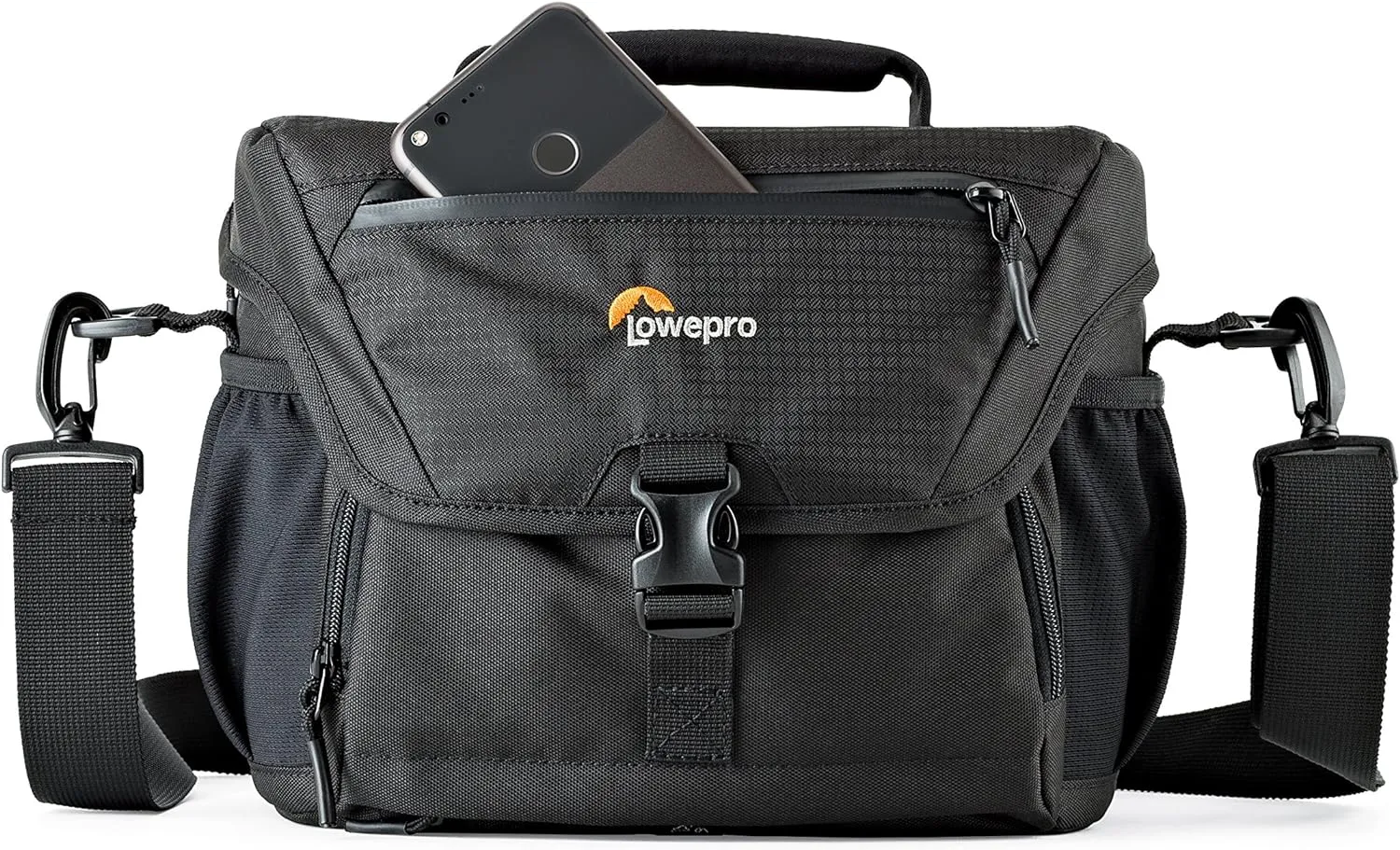 Lowepro LP37123, Nova 180 AW II Camera Bag, Waterproof, Customizable, Fits Pro-Depth DSLR with Lens, Compact Drone, 3-4 Additional Lenses, Flash, Black