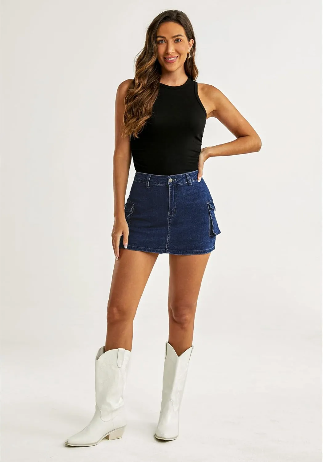 luvamia 2025 Cargo Shorts for Women Casual Summer Skorts Skirts High Waisted Mini Short Skort with Pockets Y2K