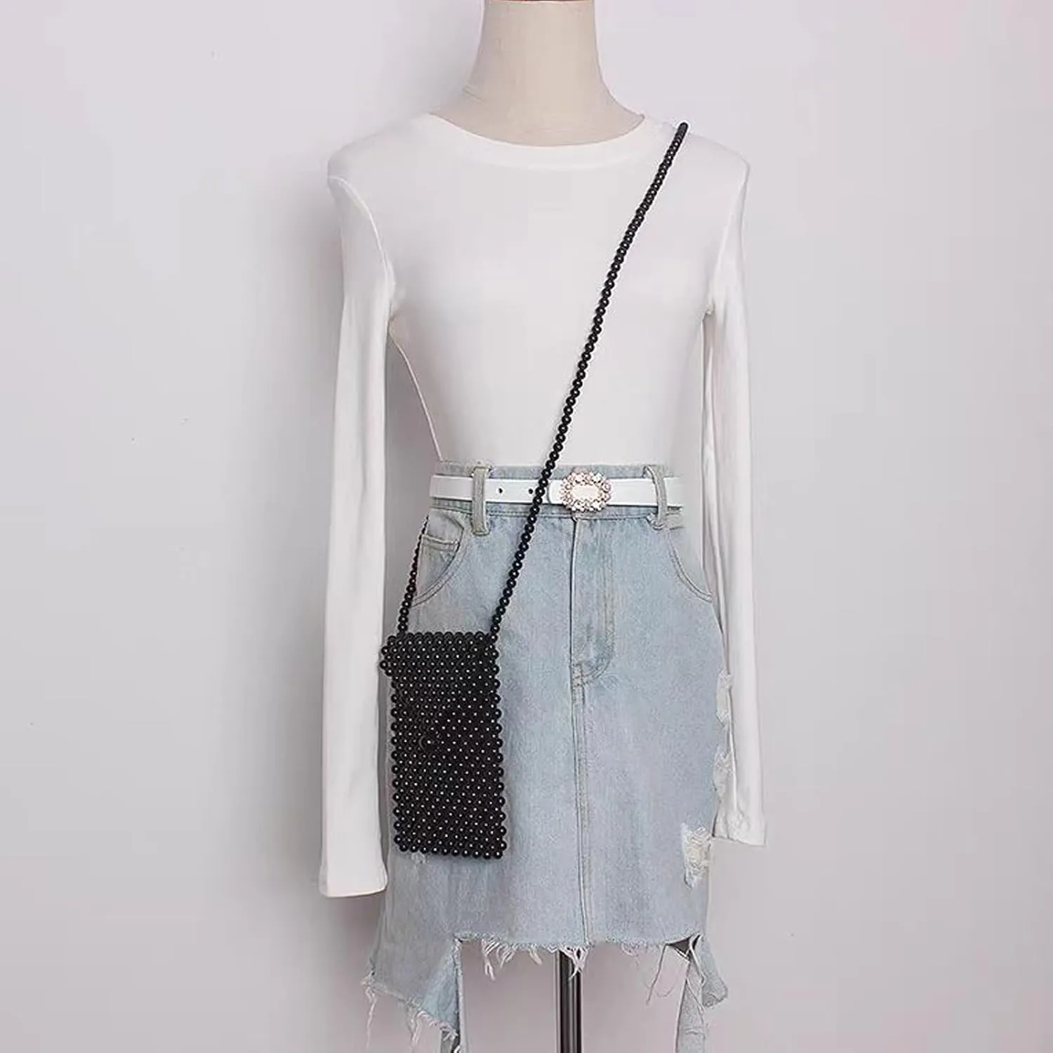 Luxury Pearl Chain Bag Purse, Shoulder Crossbody Evening Bag for Party