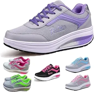 Lymphvity Womens lace-up Walking Shoes Arch Support Breathable Wedge Platform Sneakers Low-top Casual Light Weight Orthotic Sneakers for Plantar Fasciitis