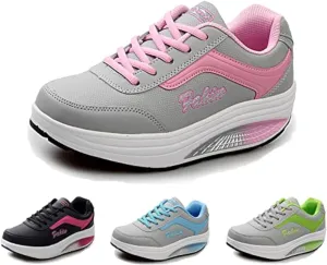 Lymphvity Womens lace-up Walking Shoes Arch Support Breathable Wedge Platform Sneakers Low-top Casual Light Weight Orthotic Sneakers for Plantar Fasciitis
