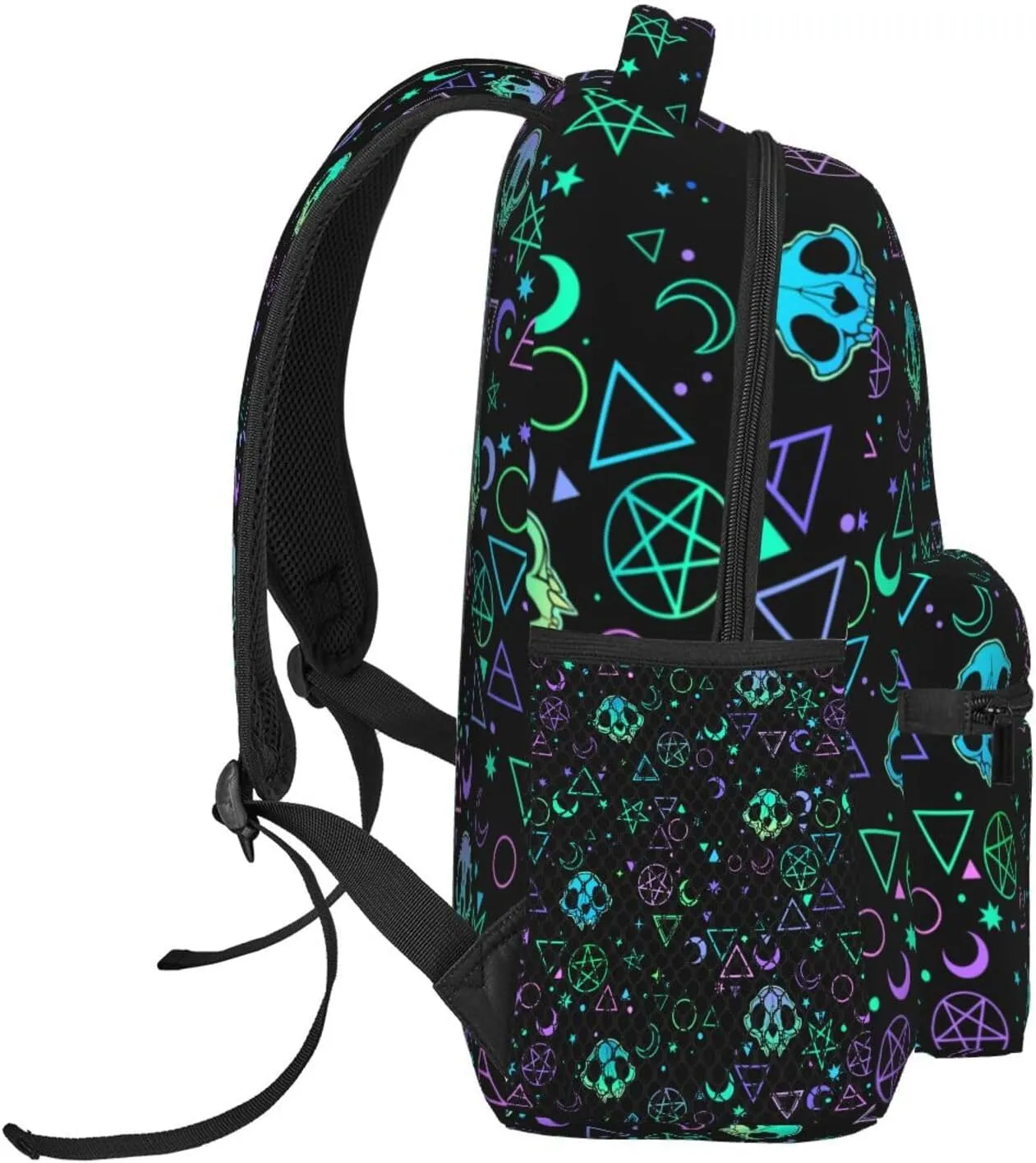 Magic Skull Moon Star Gothic Backpack For School Laptop Bags Bookbag Big Casual Daypack For Student Girls Boys Kids Teens Travel Sports Work