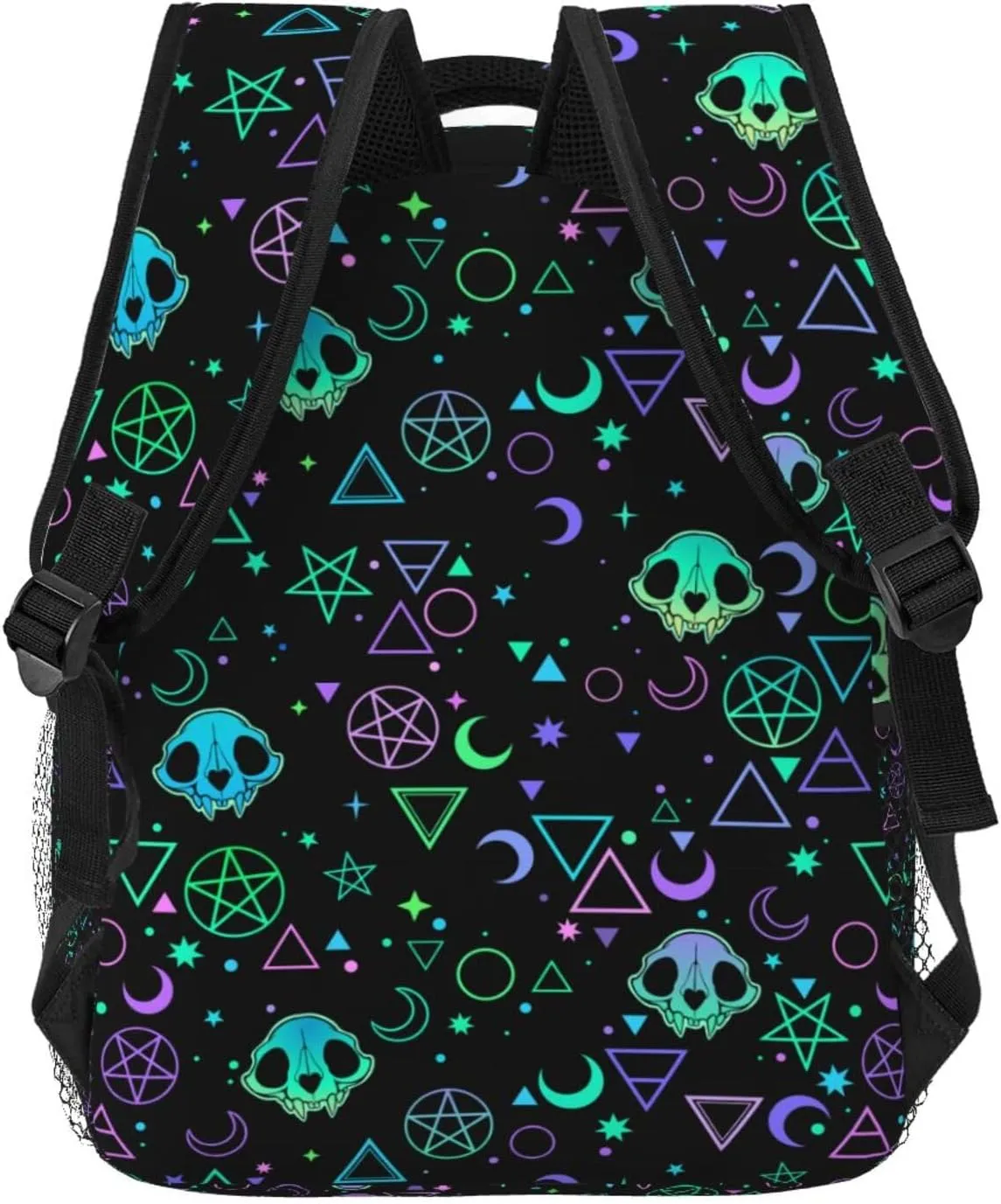 Magic Skull Moon Star Gothic Backpack For School Laptop Bags Bookbag Big Casual Daypack For Student Girls Boys Kids Teens Travel Sports Work