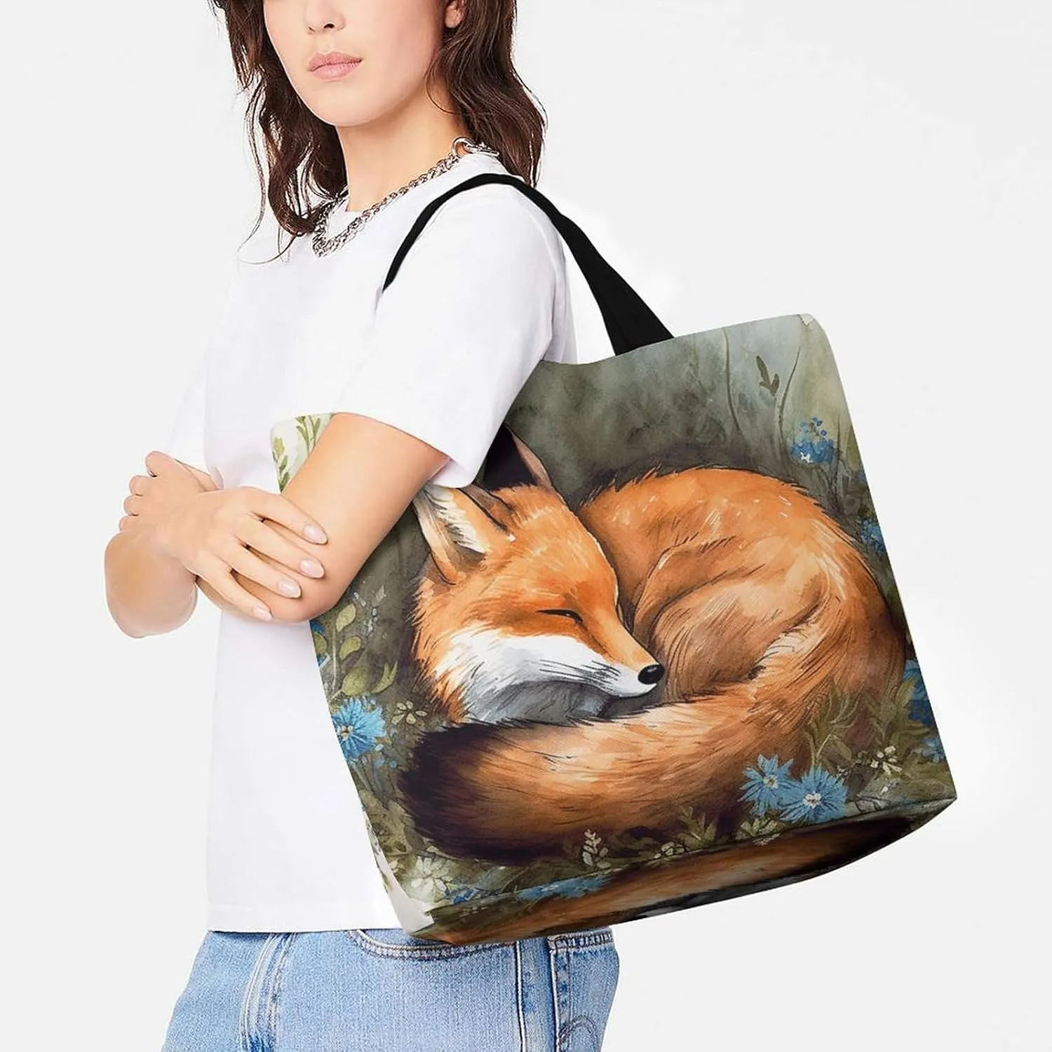 Makeup Theme Pattern Tote Bags, Reusable Grocery Bags, Large Shopping Bags, Beach Bag, Shoulder Bag for Women