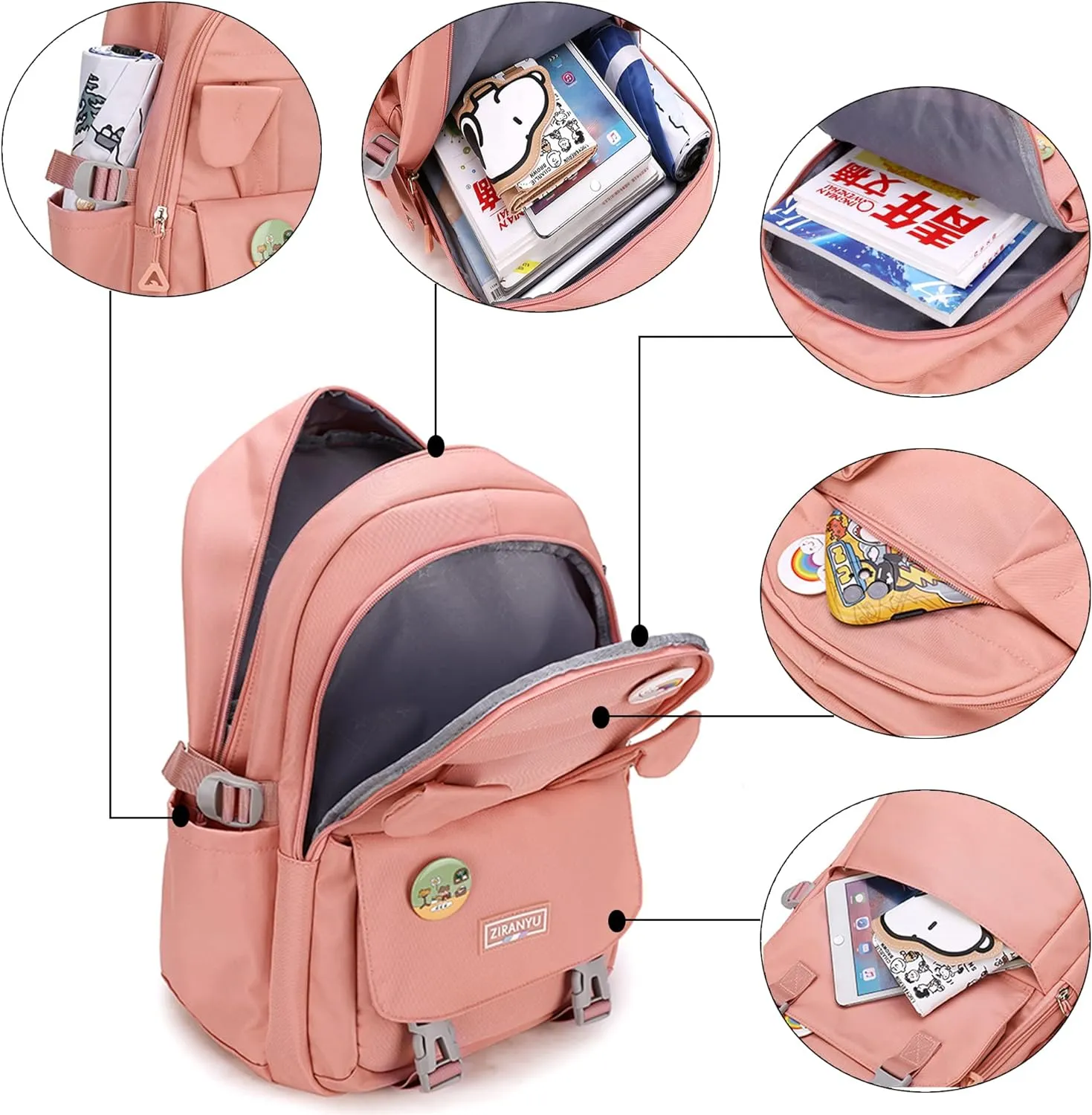 Makukke School Backpack for Women, Laptop Backpack 15.6 Inch College School Bag Anti Theft Travel Daypack Bookbag for Girls,Blue