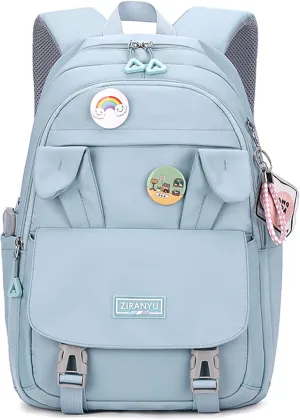 Makukke School Backpack for Women, Laptop Backpack 15.6 Inch College School Bag Anti Theft Travel Daypack Bookbag for Girls,Blue