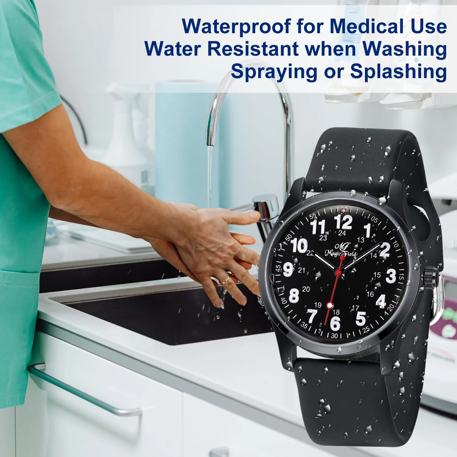 ManChDa Nurse Watch Nursing Watch Analog Medical Watches with Second Hand Easy to Read