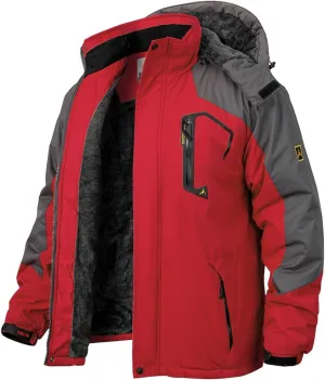MANSDOUR Men's Snow Ski Hiking Jacket Waterproof Warm Fleece Winter Outdoor Snowboard Windbreaker Hooded Coat…