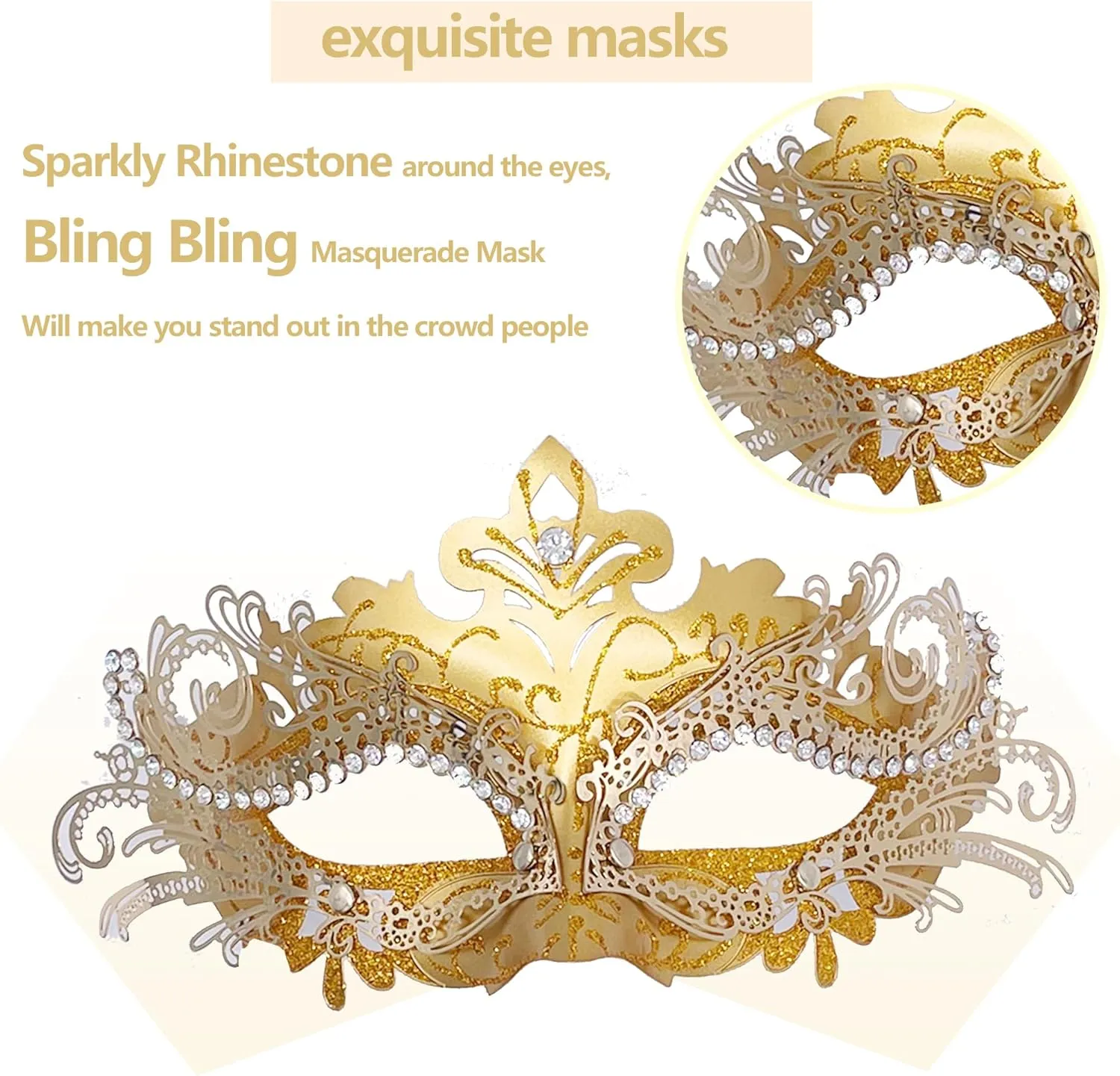 Masquerade Mask for Women/Men, Fancy Party Face Mask Venetian Mask for Prom Ball Halloween Mardi Gras