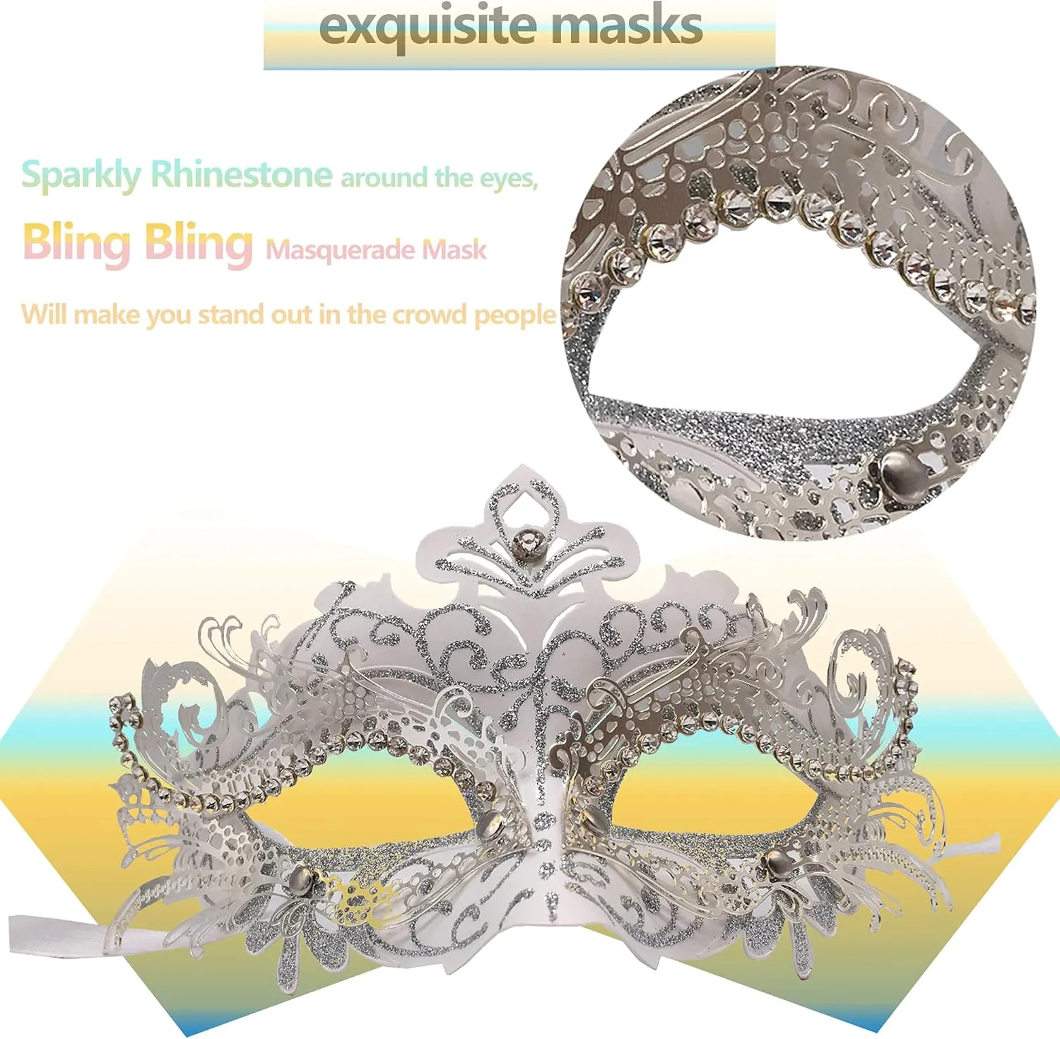 Masquerade Mask for Women/Men, Fancy Party Face Mask Venetian Mask for Prom Ball Halloween Mardi Gras