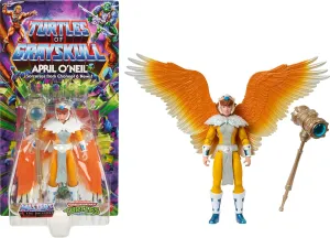 Masters of the Universe Mattel Origins Turtles of Grayskull Action Figure & Accessories, Sorceress April O’Neil Collectible Toy with 16 Joints, TMNT & Motu Crossover