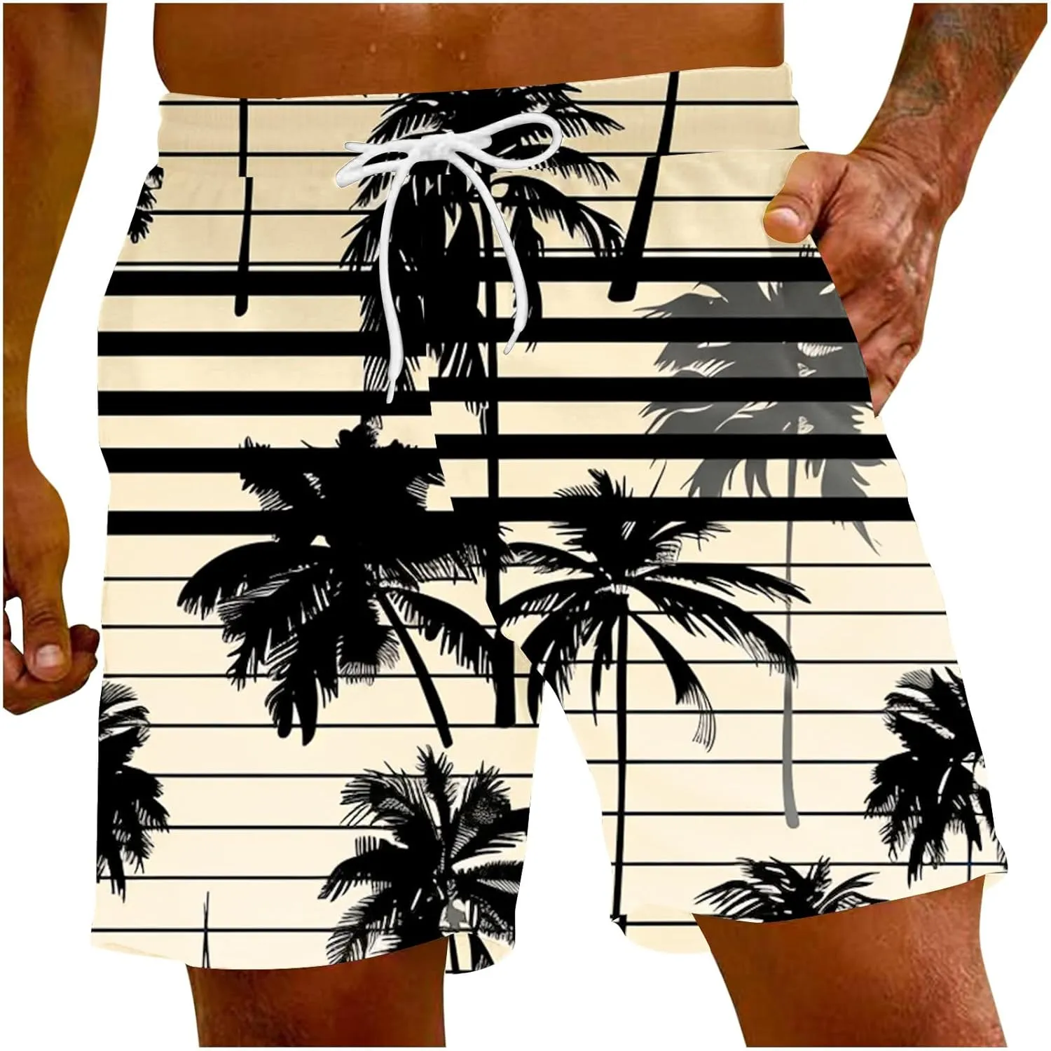 Matching Couples Outfits for Vacation Mesh Printed Beach Shorts Beach Pants Pants Daddy Shorts Men Mens Teal Swim