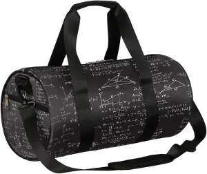 Mathematical Formulas Sports Gym Bag Duffel Bags Workout Lightweight Shoulder Weekender Bag Travel Duffel Bag for Men Women(Black)