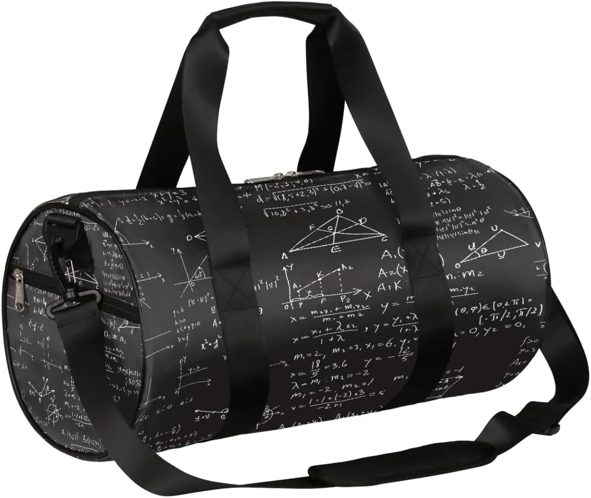 Mathematical Formulas Sports Gym Bag Duffel Bags Workout Lightweight Shoulder Weekender Bag Travel Duffel Bag for Men Women(Black)