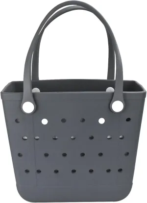 Medium Beach Bag, Waterproof Rubber Beach Bag, Washable Open Tote Bag Durable Tote Travel Bags for Outdoor Sport