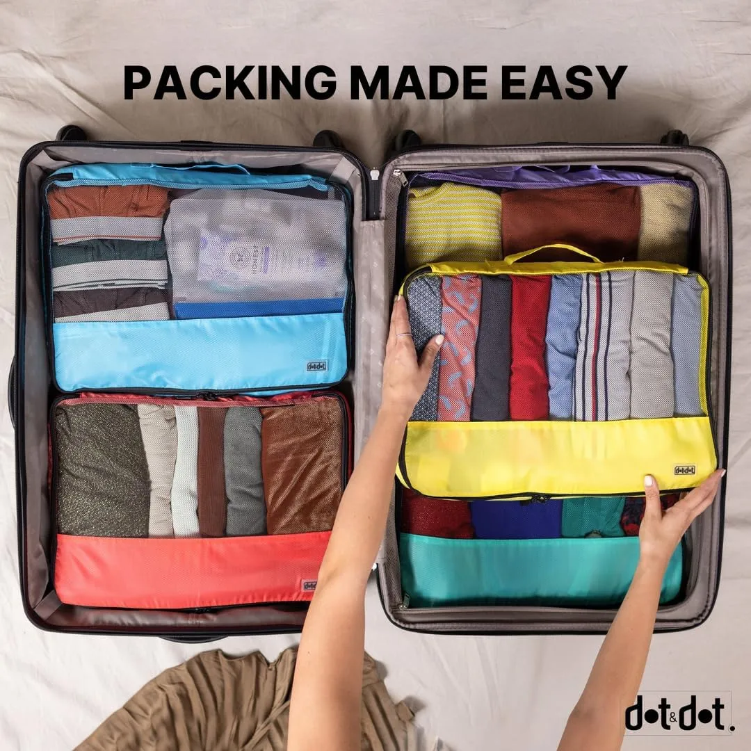 Medium Packing Cubes for Suitcases - 5 Pcs Set of Travel Organizer Bags for Carry On Luggage