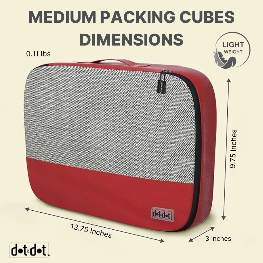 Medium Packing Cubes for Suitcases - 5 Pcs Set of Travel Organizer Bags for Carry On Luggage