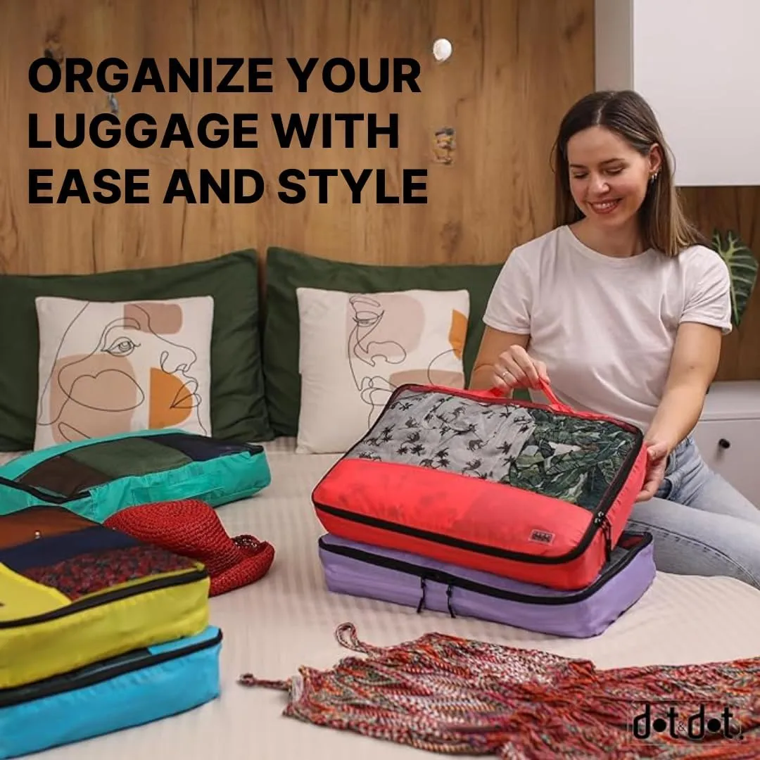 Medium Packing Cubes for Suitcases - 5 Pcs Set of Travel Organizer Bags for Carry On Luggage