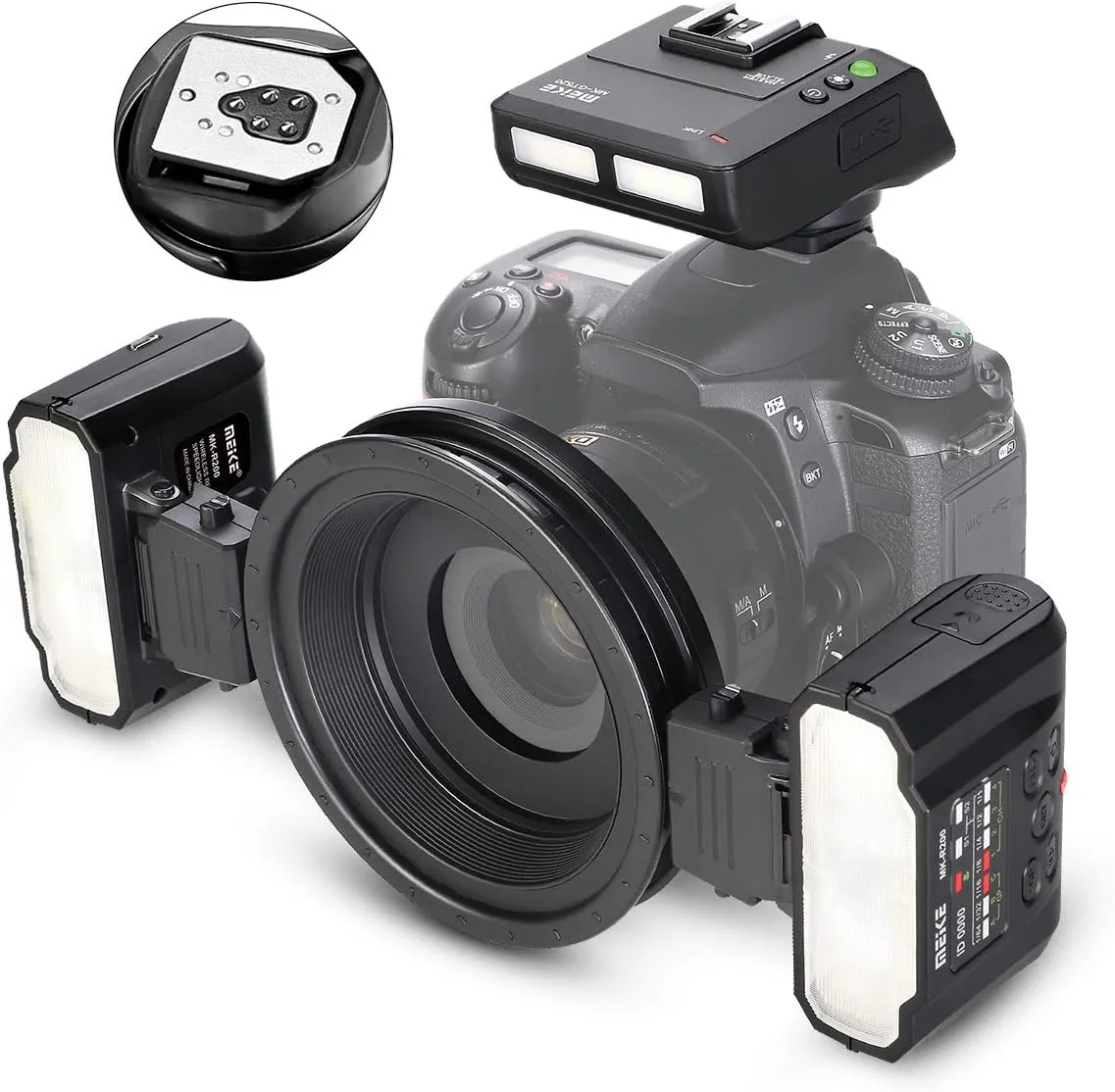Meike MK-MT24II Macro Close-up Twin Lite Flash Compatible with EF-Mount and EOS R EOS RP Cameras