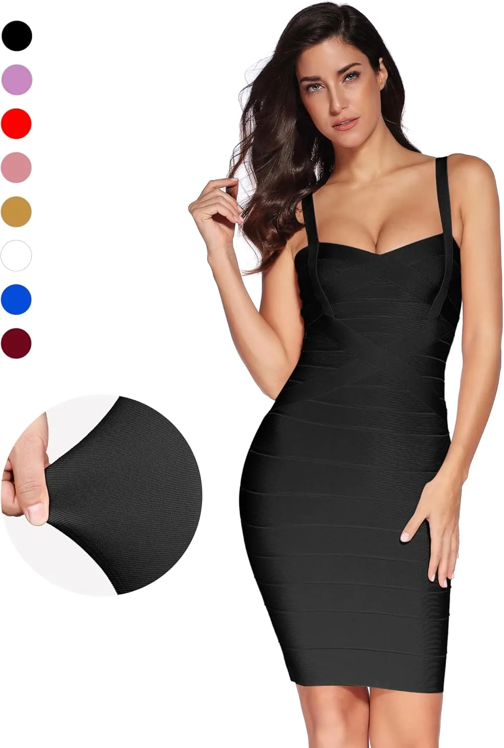 meilun Women's Celebrity Bandage Bodycon Dress Strap Party Pencil Dress