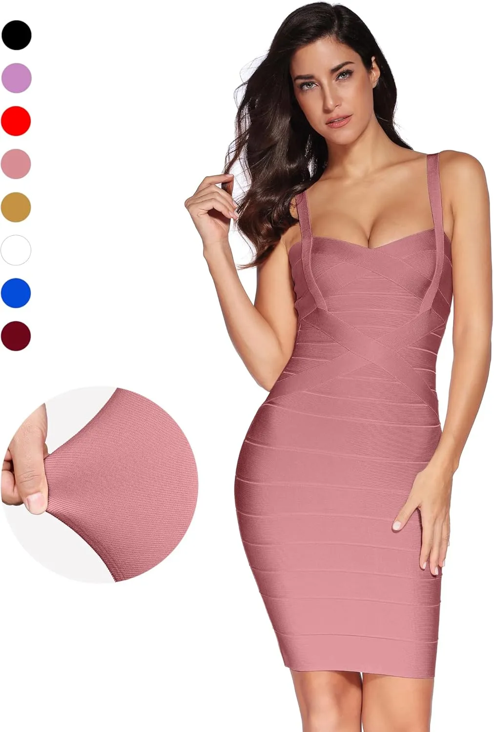 meilun Women's Celebrity Bandage Bodycon Dress Strap Party Pencil Dress