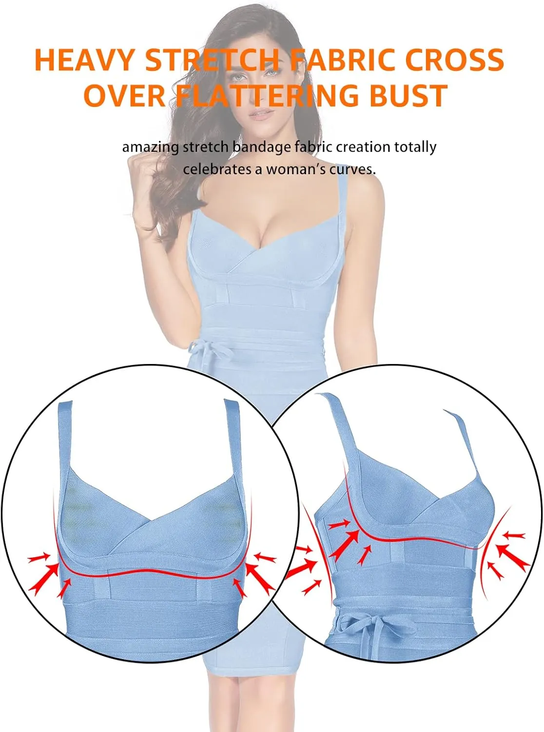 meilun Womens Rayon Belt Detail Bandage Bodycon Party Dress