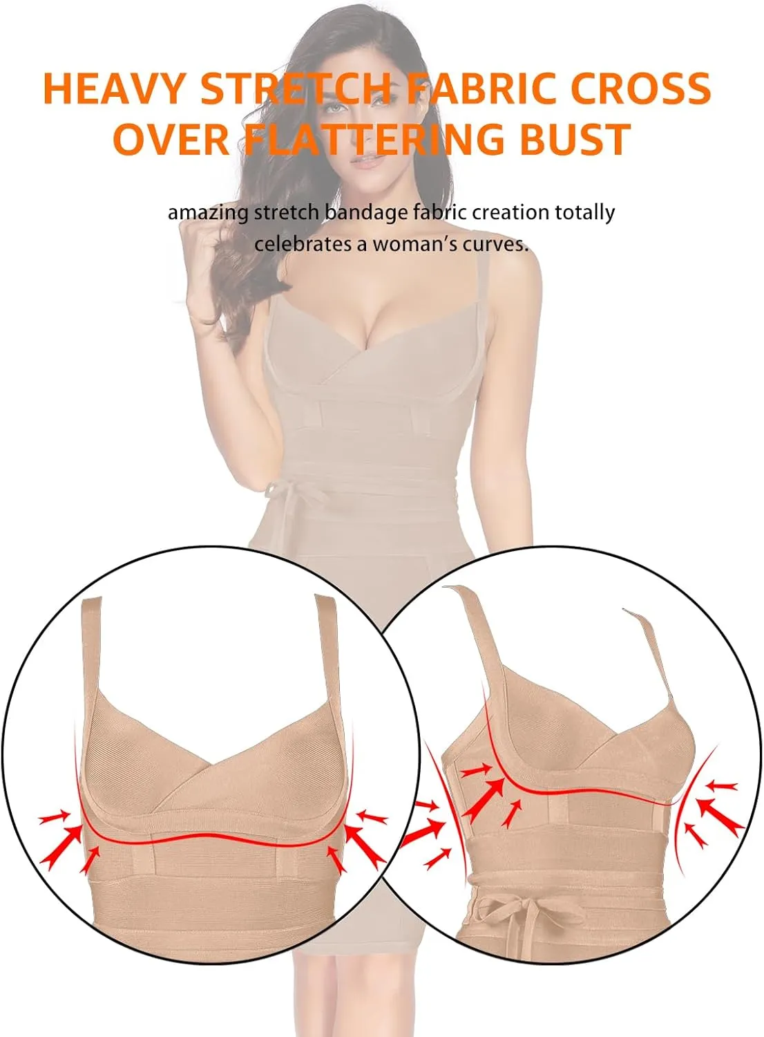 meilun Womens Rayon Belt Detail Bandage Bodycon Party Dress
