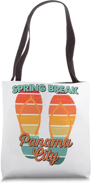 Men Vintage Spring Break Panama City Vacation Flip Flop Boy Tote Bag